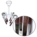 Juego de 7 Utensilios de Acero Inoxidable con Mango de Plástico y Soporte UYO-714