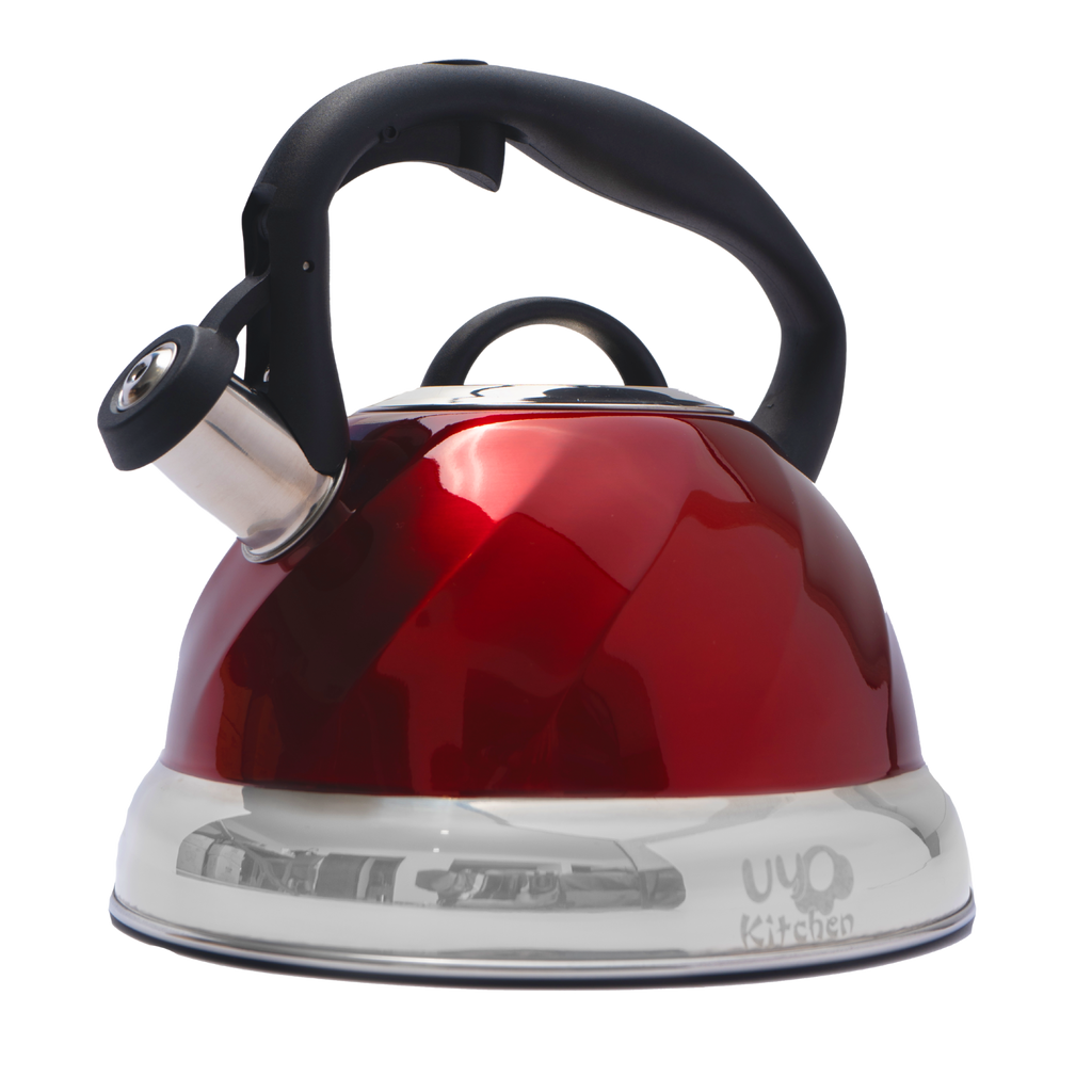 Tetera de Acero Inoxidable Texturizada 3L con Mango Anticalor y Apertura Segura UYO-TET-W - Red