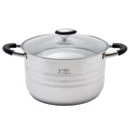 Batería de Cocina 9 Piezas de Acero Inoxidable con Tapas de Vidrio Templado UYO-9 - Negro