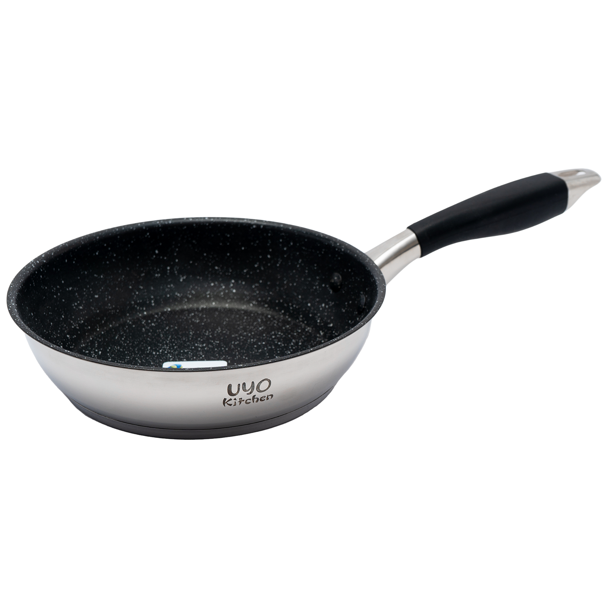 Batería de Cocina 9 Piezas de Acero Inoxidable con Tapas de Vidrio Templado UYO-9 - Negro