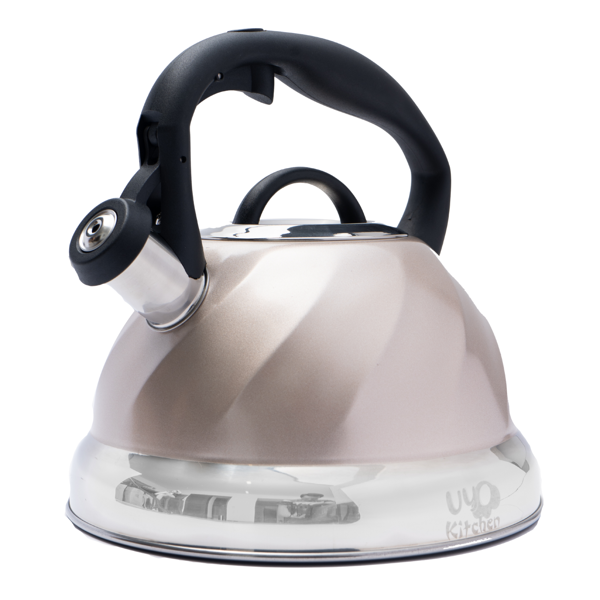 Tetera de Acero Inoxidable Texturizada 3L con Mango Anticalor y Apertura Segura UYO-TET-W - Sand