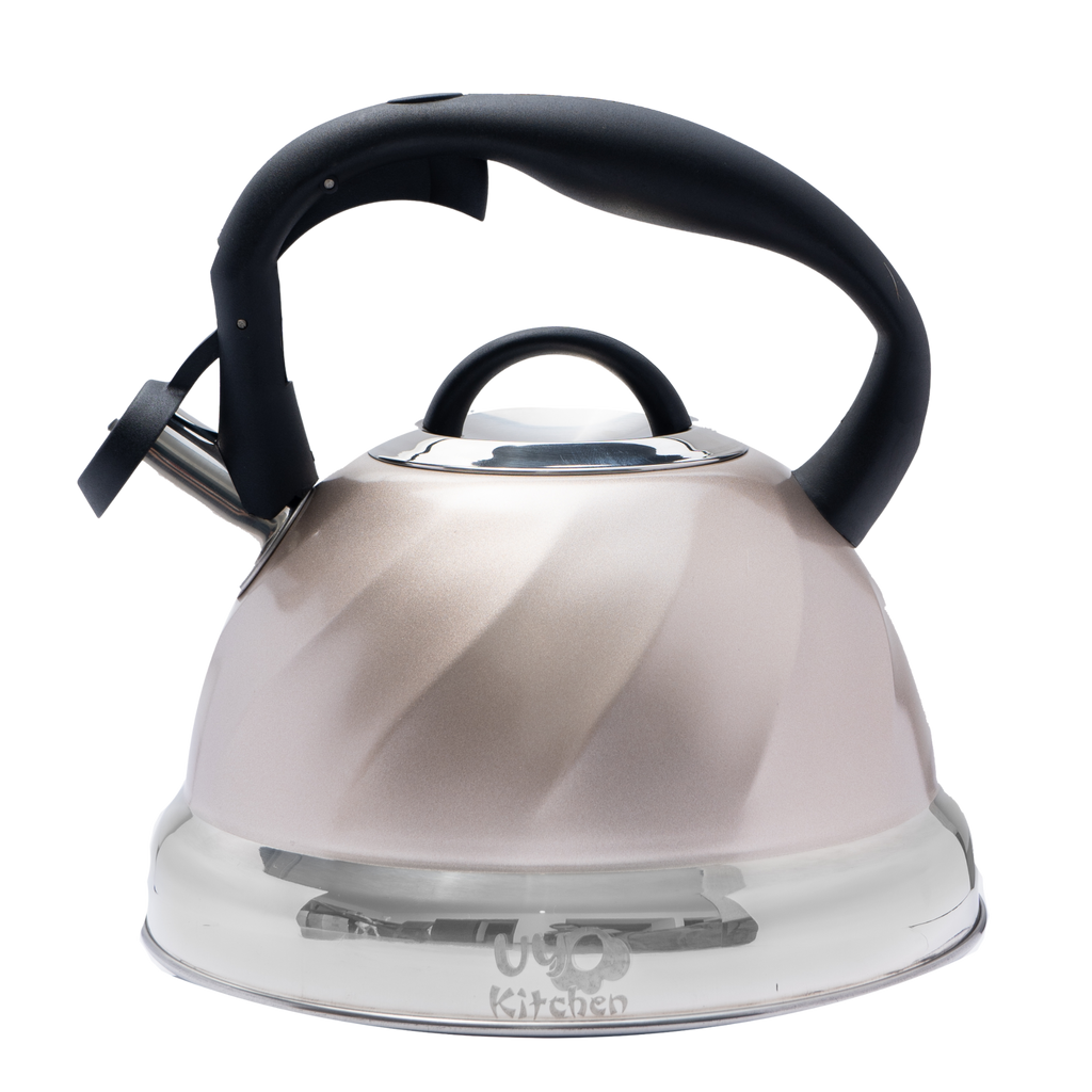 Tetera de Acero Inoxidable Texturizada 3L con Mango Anticalor y Apertura Segura UYO-TET-W - Sand