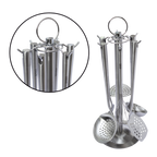 Juego de 7 Utensilios de Acero Inoxidable con Soporte UYO-713