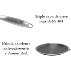 Pizza Pan Comal de 28 cm Triple Capa de Acero Inoxidable 304 Antiadherente UYO-Pizza Pan