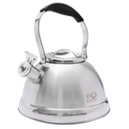 Tetera de Acero Inoxidable 3L con Mango de Silicón Anticalor Apta para Gas, Eléctrica e Inducción UYO-TET-CS - Negro