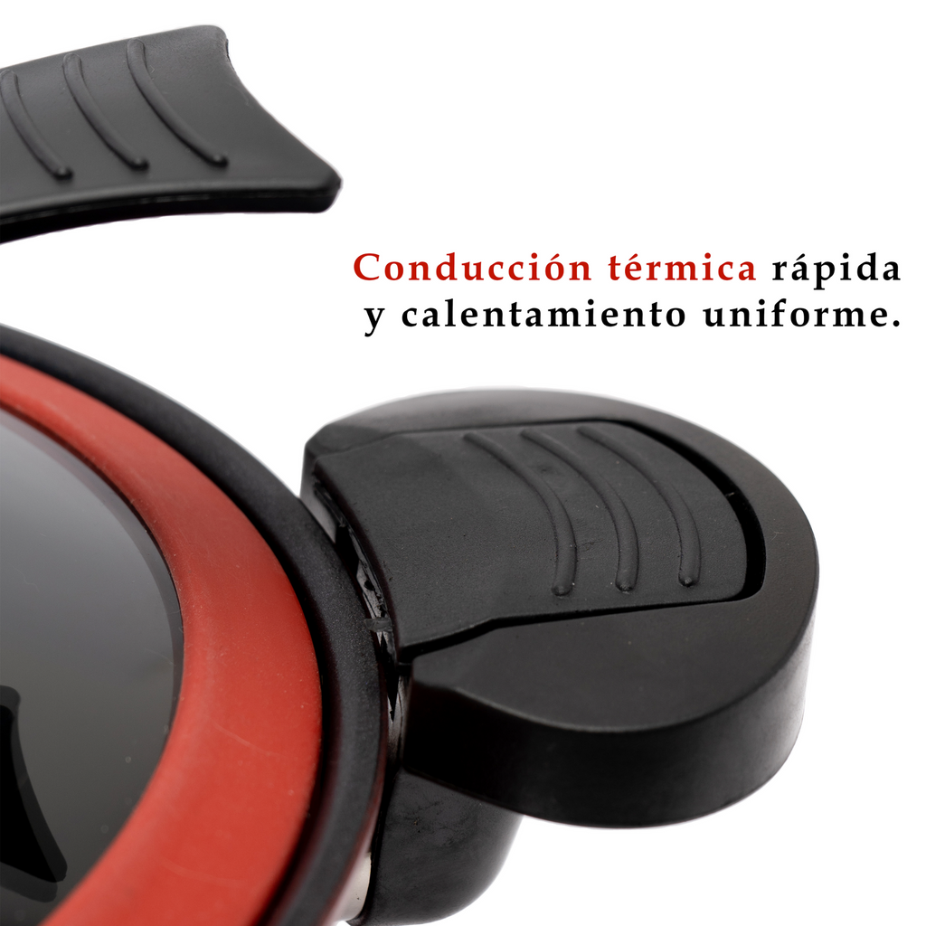 Olla de Micropresión de Hierro 5.4 L con Tapa de Vidrio y Silicón UYO-MP - Rojo