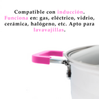 Set 2 Ollas Acero Inoxidable con Tapas de Vidrio + Espátula