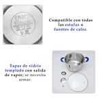 Batería de Cocina 9 Piezas de Acero Inoxidable con Tapas de Vidrio Templado UYO-9 - Azul