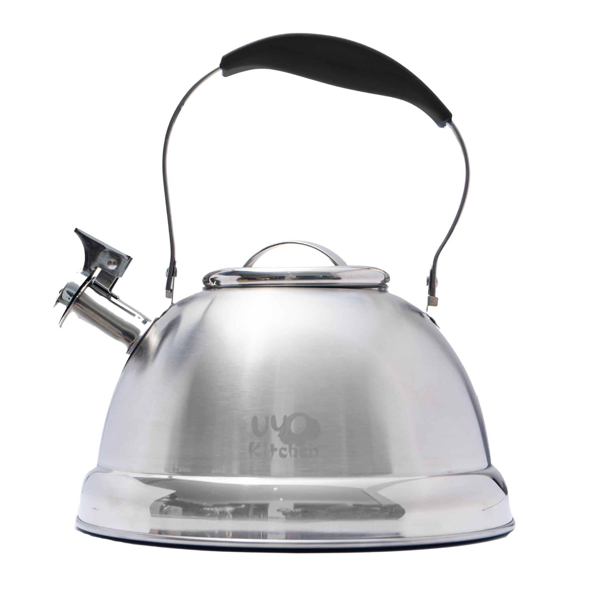 Tetera de Acero Inoxidable 3L con Mango de Silicón Anticalor Apta para Gas, Eléctrica e Inducción UYO-TET-CS - Negro