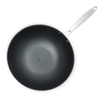Wok 32 cm de Acero Inoxidable con Tapa y Triple Antiadherente UYO-WOK