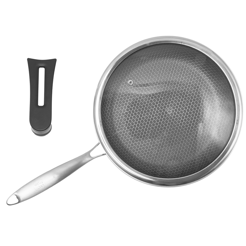 Sartén 28 cm Triple Capa de Acero Inoxidable 304 Antiadherente UYO-S28