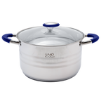 Batería de Cocina 9 Piezas de Acero Inoxidable con Tapas de Vidrio Templado UYO-9 - Azul