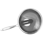 Sartén 28 cm Triple Capa de Acero Inoxidable 304 Antiadherente UYO-S28