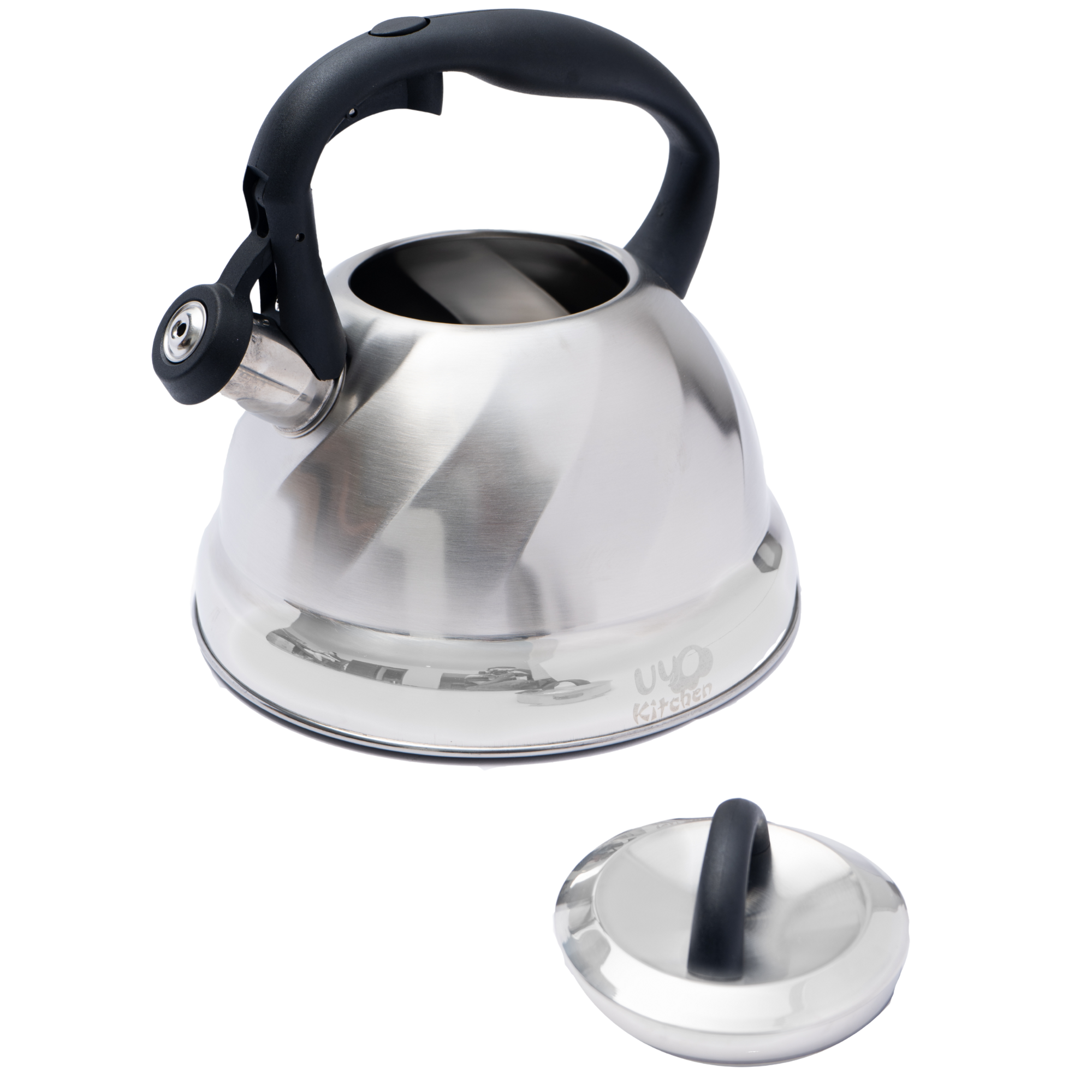 Tetera de Acero Inoxidable Texturizada 3L con Mango Anticalor y Apertura Segura UYO-TET-W - Natural