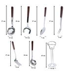 Juego de 7 Utensilios de Acero Inoxidable con Mango de Plástico y Soporte UYO-714