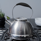 Tetera de Acero Inoxidable 3L con Mango de Silicón Anticalor Apta para Gas, Eléctrica e Inducción UYO-TET-CS - Negro