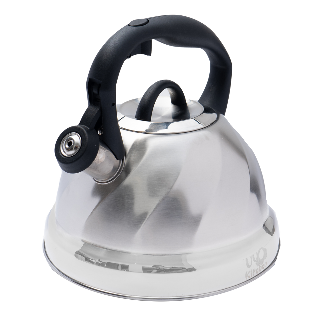 Tetera de Acero Inoxidable Texturizada 3L con Mango Anticalor y Apertura Segura UYO-TET-W - Natural