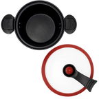 Olla de Micropresión de Hierro 5.4 L con Tapa de Vidrio y Silicón UYO-MP - Rojo