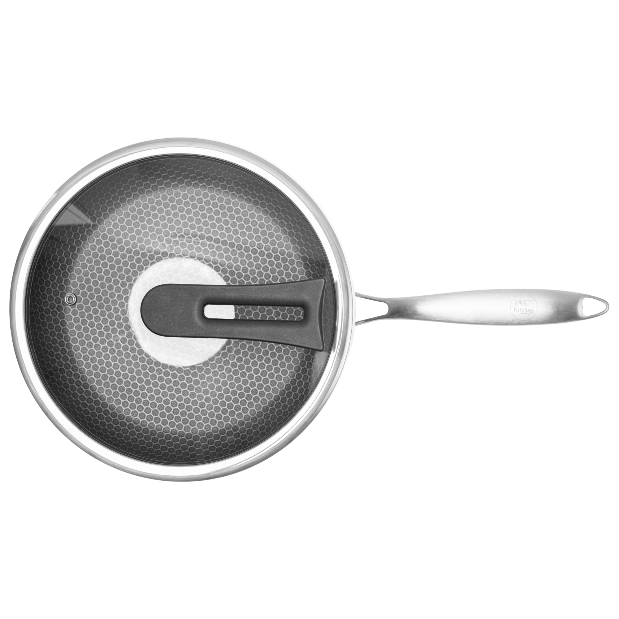 Sartén 28 cm Triple Capa de Acero Inoxidable 304 Antiadherente UYO-S28